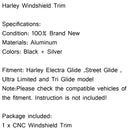 Black CNC Windshield Trim For Harley Electra Street Glide 2014-2016 Generic