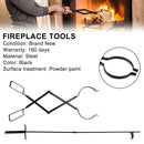 2PCS Hearth Tool Fireplace Set Fire Tools Set Campfire Tongs Fire hook Black