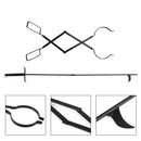 2PCS Hearth Tool Fireplace Set Fire Tools Set Campfire Tongs Fire hook Black