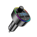 Handsfree Type-c Dual USB Charger FM Transmitter Bluetooth 5.0 U Disk TF Card