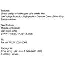 PAIR LED Fog Light Lamp Grille+Wiring Harness Kit Set For VW POLO 2005-2009 Generic