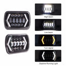 55W 7x6 5X7 LED Projector Headlight Hi-Lo Beam Halo DRL For Cherokee XJ Generic