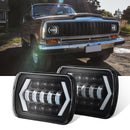 55W 7x6 5X7 LED Projector Headlight Hi-Lo Beam Halo DRL For Cherokee XJ Generic