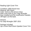 Pair Interior Rear Roof Speaker Sound Ring Trim Cover For Jeep Wrangler 07-16 Generic