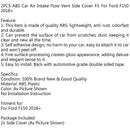 2PCS ABS Car Air Intake Flow Vent Side Cover Fit For Ford F150 2018+ Generic