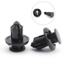 30PCS 8mm Black Plastic Rivets Clips Car Bumper Fastener For Toyota Honda Generic
