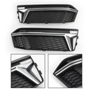 1Pair Fog Light Cover Grille Grill Chrome Bezel For AUDI S4 S-Line B9 2016-2018