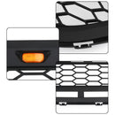 15-18 Ford Edge Black Raptor Style Front Bumper Grill Upper Grille + Amber LED Lights