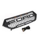 15-18 Ford Edge Black Raptor Style Front Bumper Grill Upper Grille + Amber LED Lights