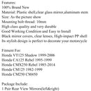 Pair Motorcycle Rearview Mirror For Honda CA125 CMX250 Rebel CM125 VT125 Shadow Generic