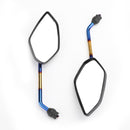 M10 / 10MM THREAD MOTORBIKE MIRRORS UNIVERSAL MOTORCYCLE/BIKE/SCOOTER PAIR - CW