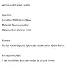49MM Windshield Bracket Holder Clamps Chrome for Dyna Sportster XL 883 XL1200 Generic