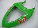 Fairings 2005-2006 Kawasaki ZX6R 636 Green Black No.14 ZX6R  Racing Generic