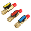 3pcs Straight Ball Valves 1/4" SAE Refrigerant HVAC A/C Tech Hand Tool For R410A