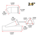 2.5" Exhaust Control E-Cut Out Dual Valve Electric Cutout Y Pipe With Remote Kit Generic