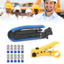 F-Type Coaxial Compression Tool Coax Cable Crimper Kit Adjustable RG6 RG59 RG11