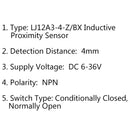 10Pcs LJ12A3-4-Z/BX Inductive Proximity Sensor Switch NPN DC 6V-36V 4mm