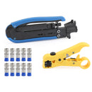 F-Type Coaxial Compression Tool Coax Cable Crimper Kit Adjustable RG6 RG59 RG11