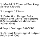 5Pcs 5 Channel Tracking Sensor Module Board Trace Module Infrared Detection