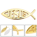 3D Car Decal Emblem Sticker Religious God For Jesus Christian Fish Symbol Silver