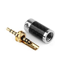 5PCS 2.5mm 4 Pole Stereo Carbon Fiber Earphone Male Pins Wire Connector Black