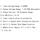 5x LM2596 Step-down Power Converter Module DC 4.0~40 To 1.3-37V LED Voltmeter