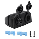 2 In 1 Charger + 12V/24V Cigarette Lighter 2 Hole Panel Fit for Boat Car