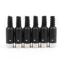 6 Pcs 8 Pin Din Plug Connector With Black Plastic Handle Male