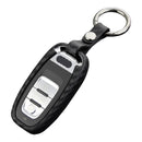 Leather Silicone Car Key Case Cover With Buckle For Audi
