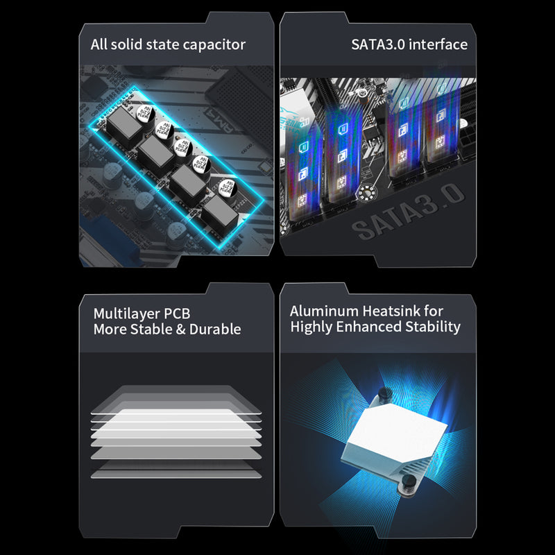 A520M-K Computer Motherboard AM4 DDR4 Dual Protocol M.2 Hard Drive WIFI Bluetoot