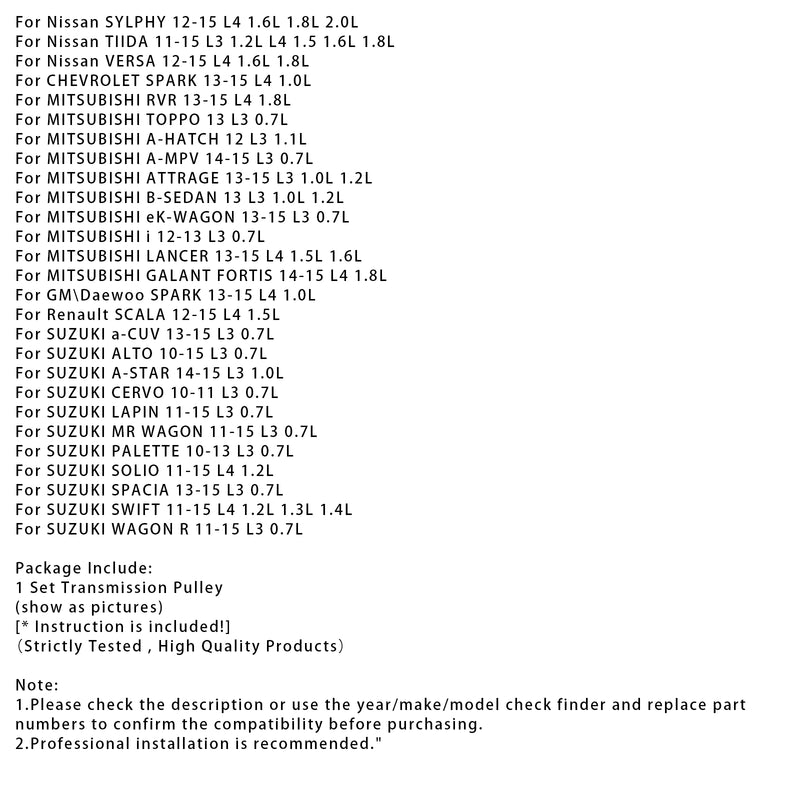 JF015E RE0F11A Transmission Pulley Set W/ Belt Chain 30 Teeth For Nissan SENTRA