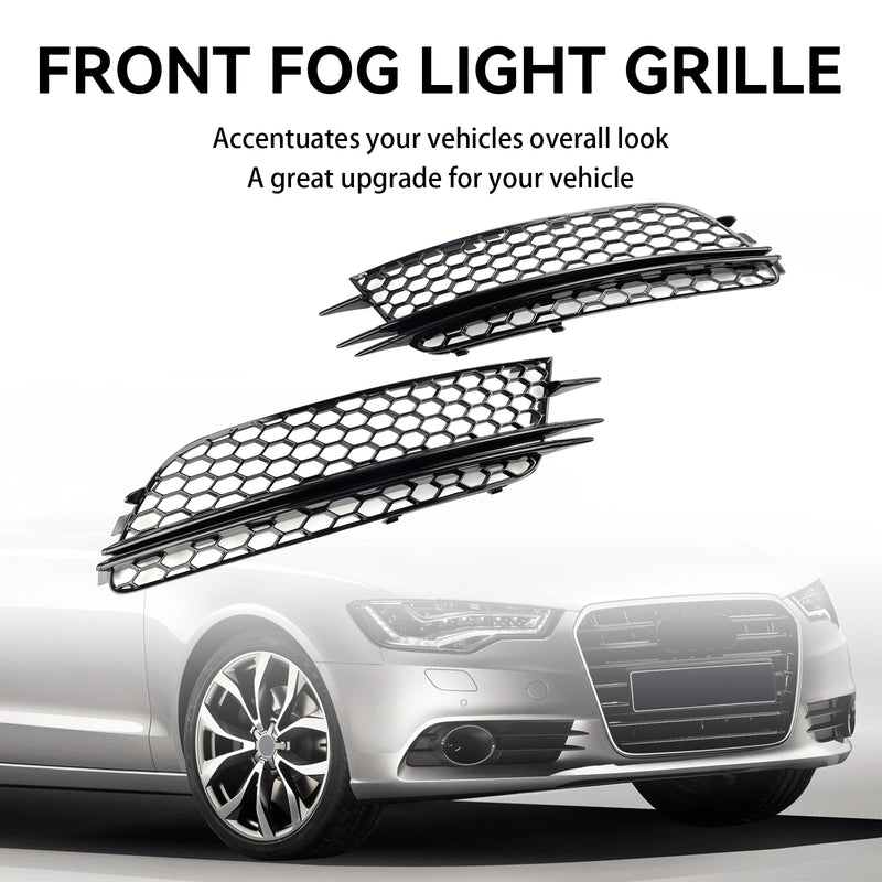 Audi A6 4G C7 2012-2015 2PCS Front Fog Light Cover Bezel Bumper Grille
