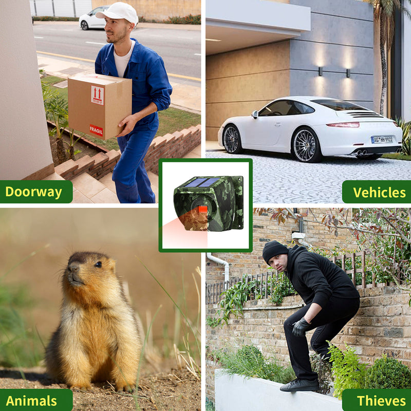 800m Solar Outdoor Infrared Powered Driveway Alarm Anti-Theft Induction Wireless