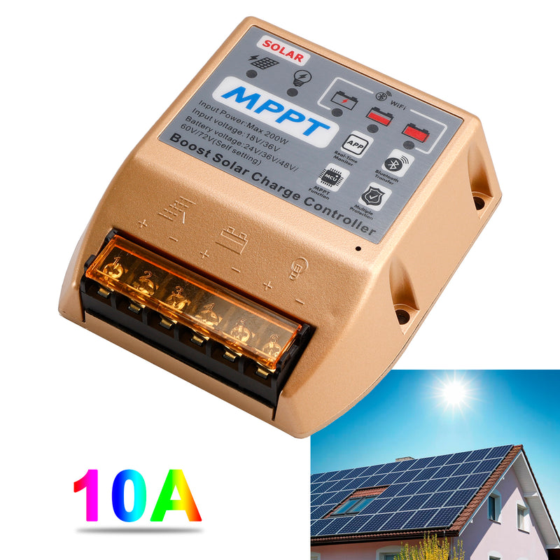 10A/20A/30A Boost MPPT Solar Controller 24V36V48V60V72V Mobile APP Smart Control