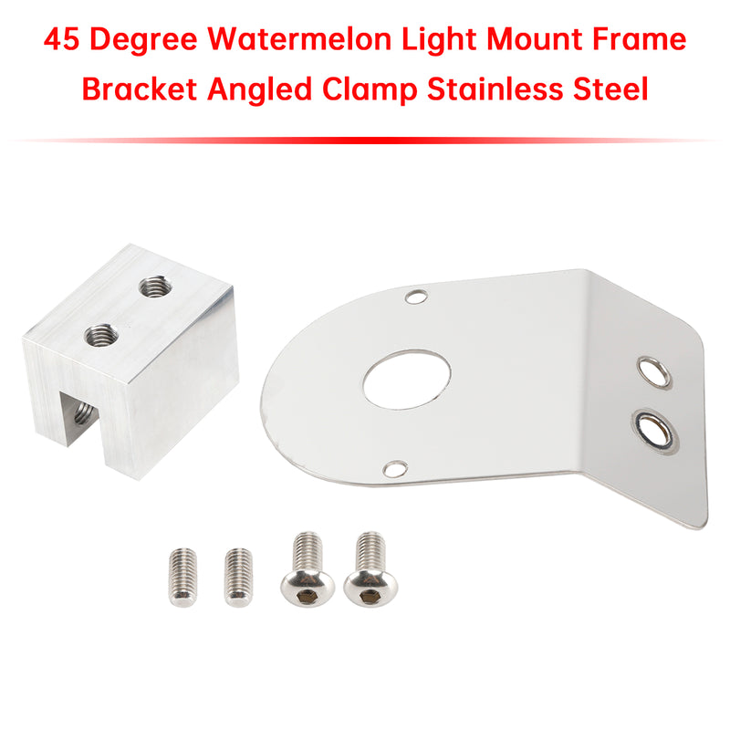 45 Degree Watermelon Light Mount Frame Bracket Angled Clamp Stainless Steel
