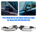 2Pcs Wing Mirror LED Signal Indicator Light For Volvo V40 S60 S80 V60 V70