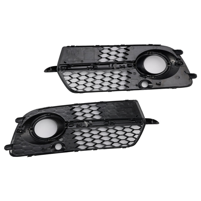 Front Bumper Fog Light Grill Grille Fit Audi Q5 S-Line SQ5 2013-2017 Black