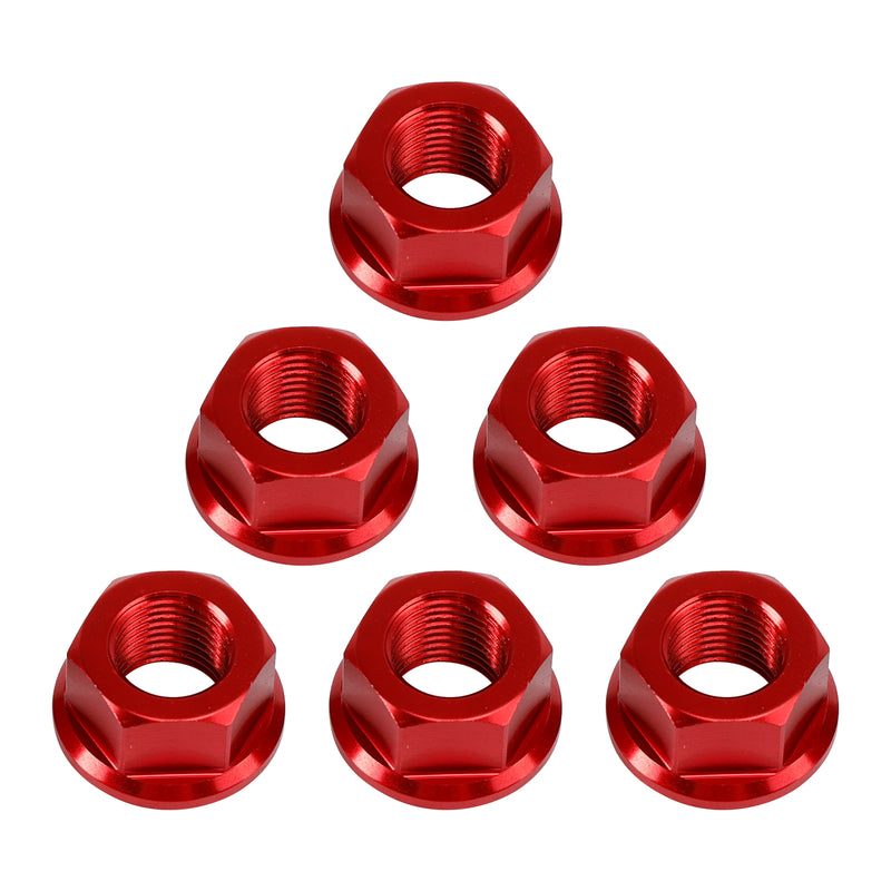 6x Rear Sprocket Nuts M10 x 1 Red For Ducati Panigale V2 V4 V4S 1199 1299 12-24