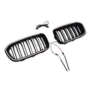 2015-2017  Fit BMW 1 Series F20 F21 Double Line Front Kidney Grill Grille Black