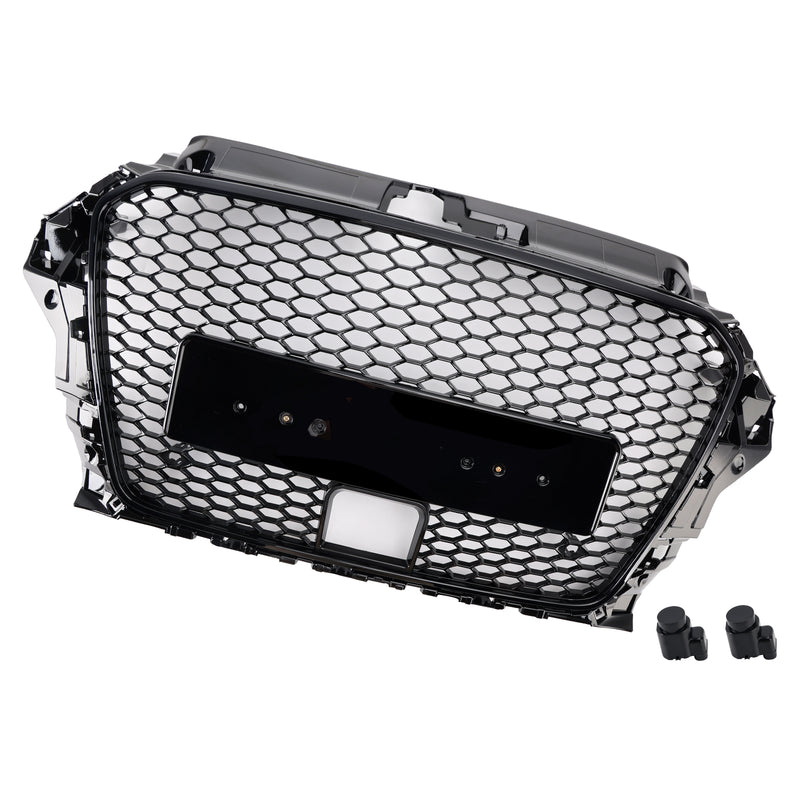 RS3 Style Front Bumper Grill Grille Fit Audi A3 Sline S3 2013-2016 With ACC