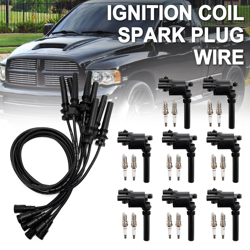 Dodge Ram 1500 2500 3500 5.7L V8 UF378 Ignition Coil+Spark Plug+Wire set