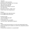 1 Pcs LED Front Right Fog Light For BMW X3 G01 G08 X4 G02 2018-2019 63177412528