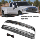 Front Bumper Grill Grille W/ LED Fit Ford F250 F350 2005-2007 Super Duty