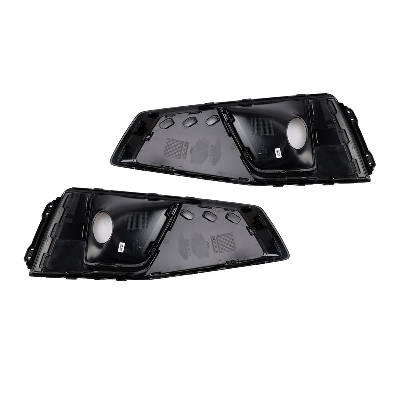 Black Front Fog Light Grille Trim Cover Fit Audi A4 B9 S-LINE S4 2018-2020