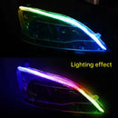 Ultra Thin Car LED Headlight Daytime Running Iridescent Light Eyebrow Strip With APP Controller 60cm