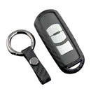 Leather Silicone Car Key Case Cover With Buckle For Mazda