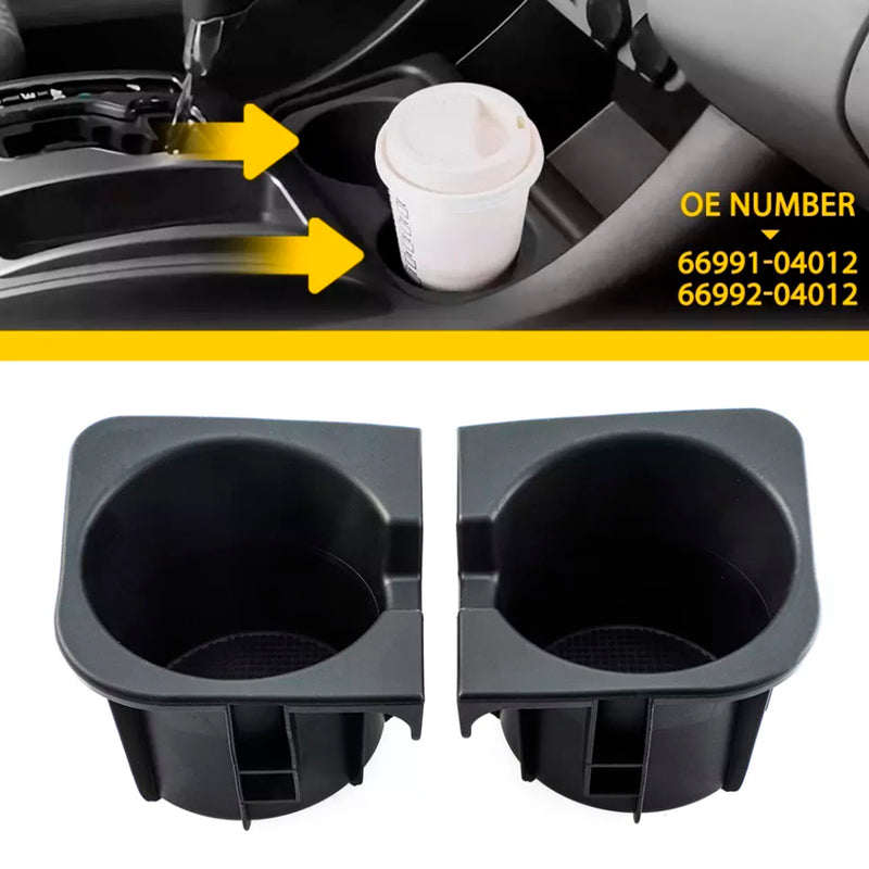 2PCS Right+Left Black Center Console Cup Holder Insert For Toyota Tacoma 05-17