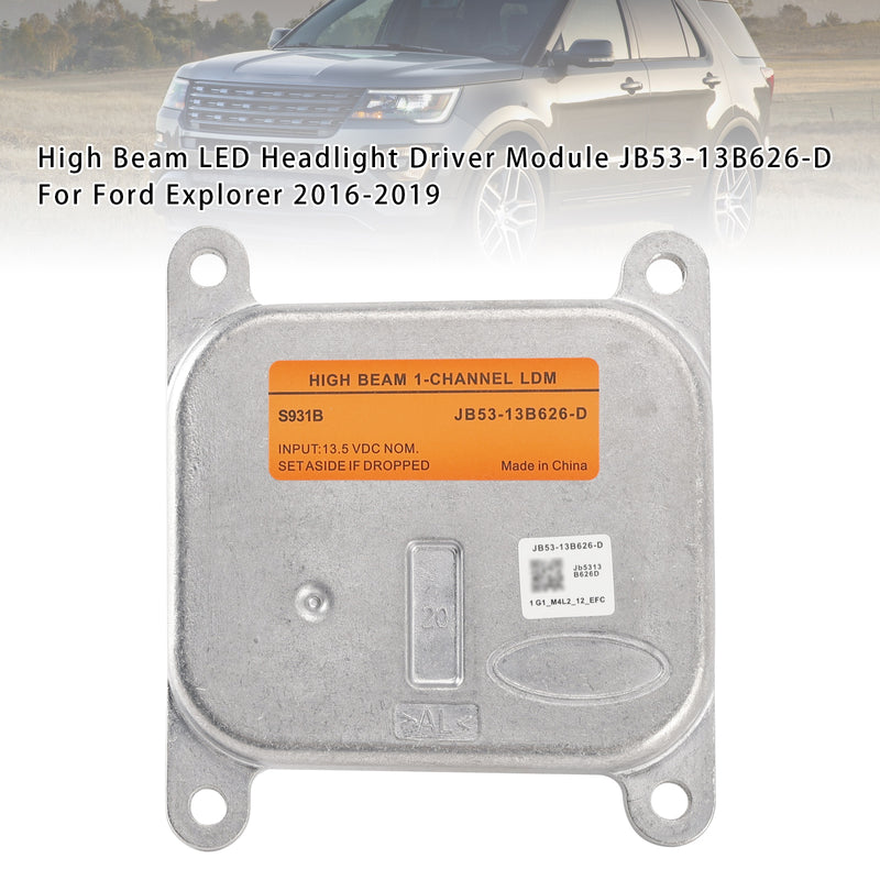 High Beam LED Headlight Driver Module JB53-13B626-D For Ford Explorer 2016-2019