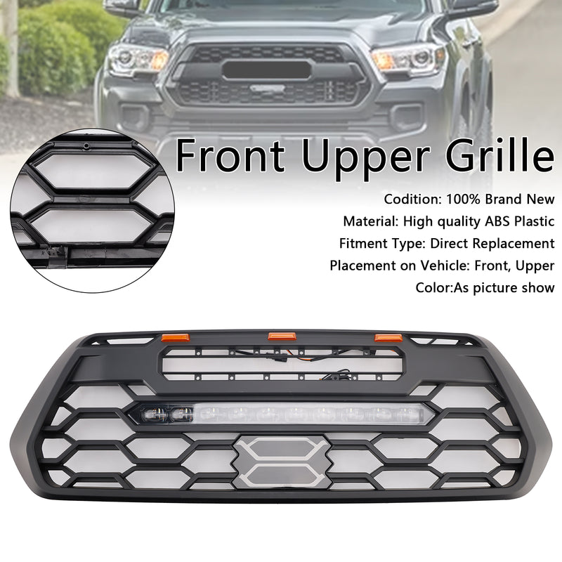 Front Bumper Grill Grille Fit Toyota Tacoma 2016-2023 W/ LED Light
