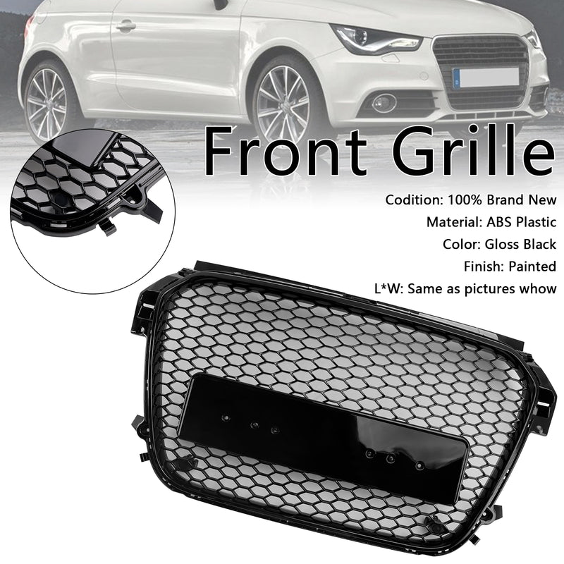 Gloss Black Front Honeycomb Bumper Grill Grille Fit Audi A1 S1 2010-2014